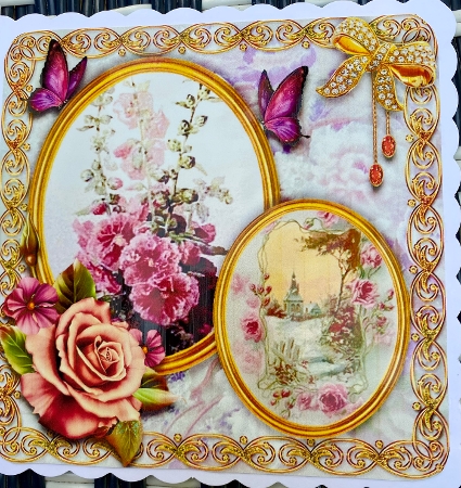 Floral Panels 1 - Hollyhocks by Darlene Handorff