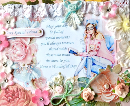THE CAT LADY ROSES & VERSE 7.5 Decoupage & Insert Mini Kit  by Darlene Handorff