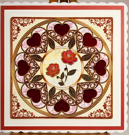 Hearts & Roses Large Square Topper by Darlene Handorff