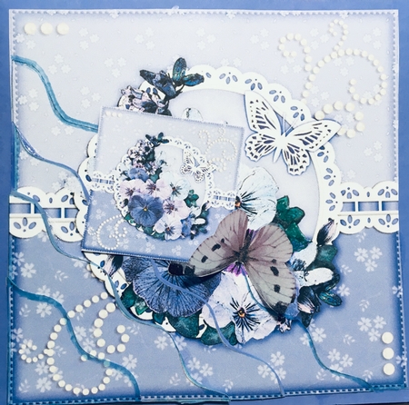 A Touch of Elegance Flowers Pearls and Lace Wavey Corner Stacker by Darlene Handorff