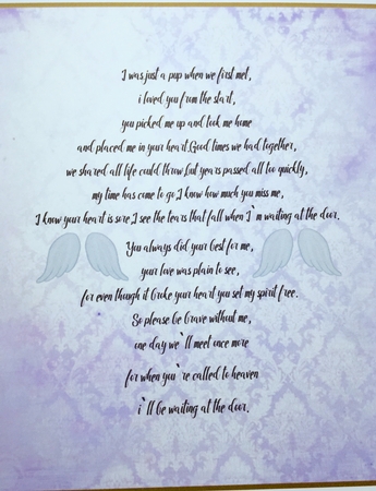 Insert to match Petloss Topper  by Darlene Handorff