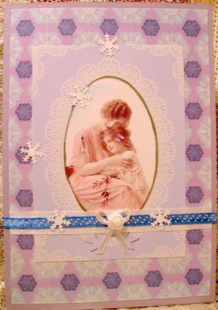 A4 Pearls and Lace Card Front by Darlene Handorff