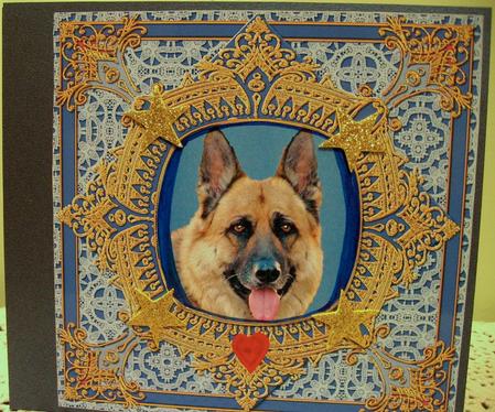 Navy Blue 8in Renaissance Style Blank Frame with Minis by Darlene Handorff