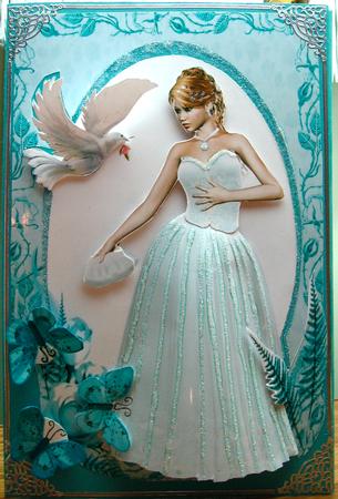 Beauty & Elegance Pretty Lady in White Gown by Darlene Handorff