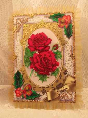 Christmas Roses Holly A4 Picture Sheet by Darlene Handorff