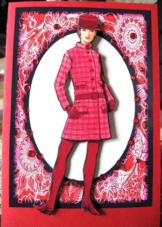 60s Chic in Plum Shaped Card by Darlene Handorff