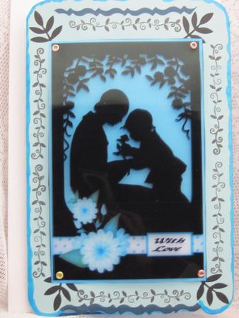 Mother and Child Blue Qs by Darlene Handorff