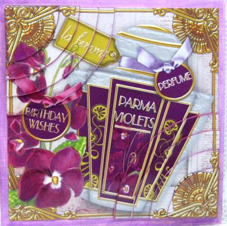 Parma Violets Birthday 6inch Duo Corner Stacker by Darlene Handorff