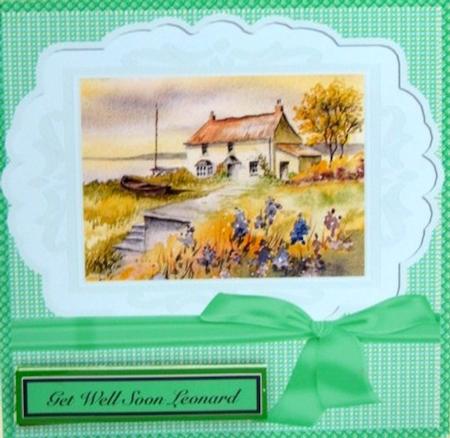 Seaside Cottage Green - Birthday Thanks Get Well Retirement by Darlene Handorff