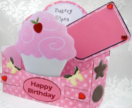 Cup Cake Single Sheet Push Through Card by Darlene Handorff