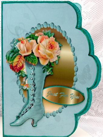 Blue Floral Boot by Darlene Handorff