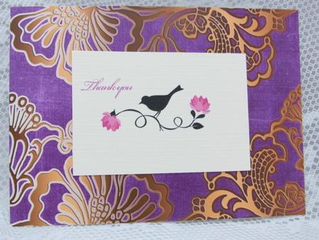 Lilac Gold Metallic Damask A4 Backing Paper by Darlene Handorff