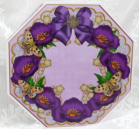 Purple Poppy Lace Octagon 8inch Picture Sheet by Darlene Handorff