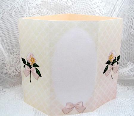 A Delicate Peach Rose Gatefold Insert by Darlene Handorff