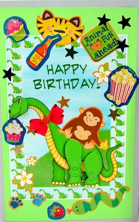 Green Dinosaur with Decoupage by Darlene Handorff