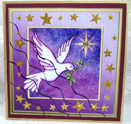 Christmas Dove Wavy Corner side stacker Topper by Darlene Handorff