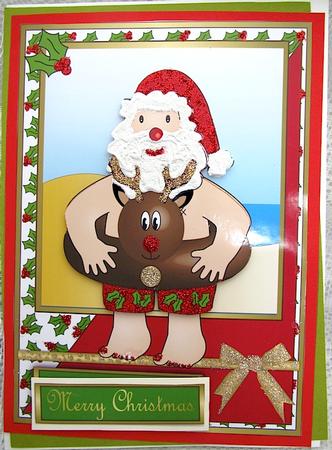 Australian Santa is Here - Decoupage by Darlene Handorff