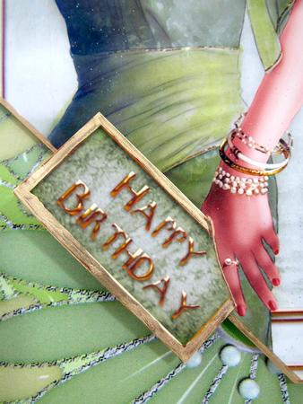 Pastel Green Glass and Glitter Flowers Background by Darlene Handorff