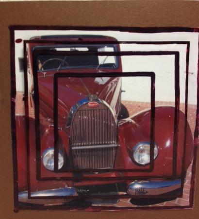 Vintage Bugatti Car Square Pyramid by Darlene Handorff