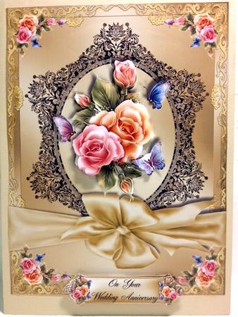 Vintage Style Gold Wedding/anniversary Card Front by Darlene Handorff