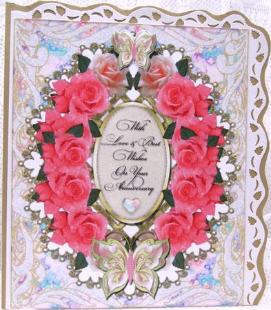 On Your Anniversary Rose Frame Large Card by Darlene Handorff