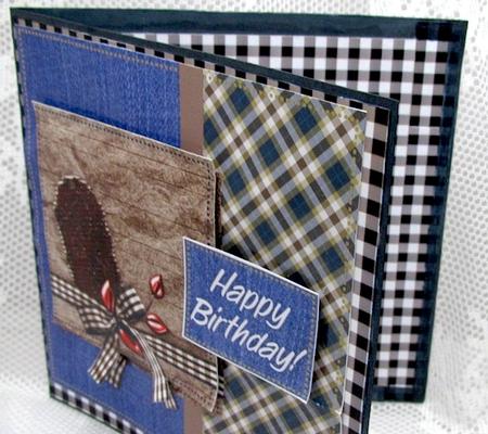 Denim and Plaid Happy Birthday - Male 1 - Quick Card Front by Darlene Handorff
