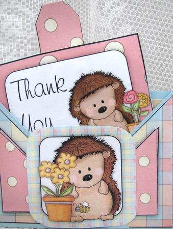 Criss Cross Pocket Sweet Hedgehog Thanks by Darlene Handorff