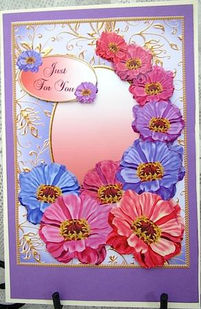 Zinnia Floral with Gilded Frame by Darlene Handorff