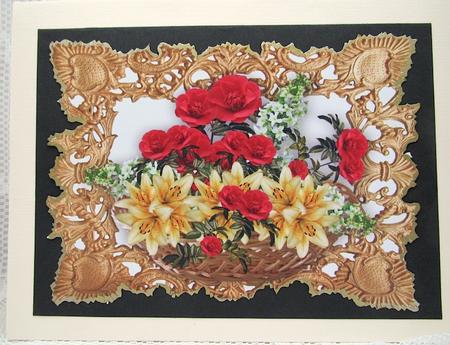 Flower Basket Toppers in Ornate Frames by Darlene Handorff