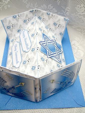 Happy Hanukkah Double Diamond Fold Card by Darlene Handorff