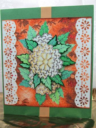 Lace Edged Pom Pom Flowers Decoupage by Darlene Handorff