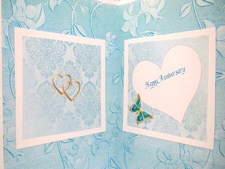5 Inch Square Insert - Anniversary Hearts & Butterflies by Darlene Handorff