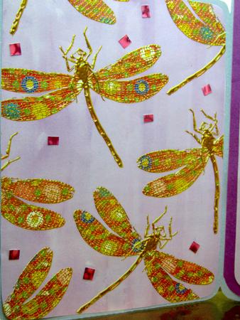 Lilac Oriental Colourmix Dragonfly A4 Backing Paper by Darlene Handorff