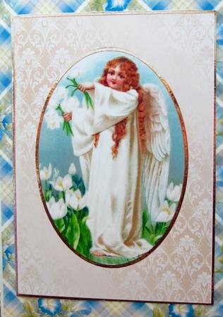 Traditional Angel with Lilies - Oval Pyramid by Darlene Handorff