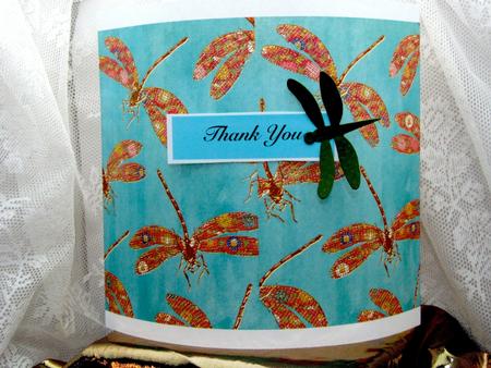 Teal Oriental Colourmix Dragonfly A4 Backing Paper by Darlene Handorff