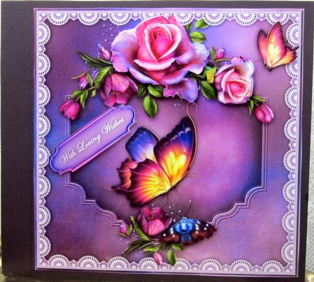 Romantic Roses 8" Square Card Mini-kit by Darlene Handorff