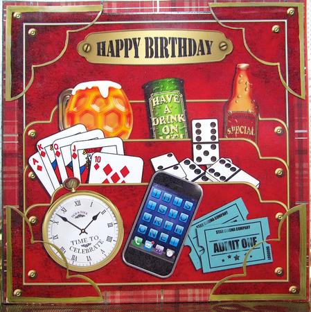 8 x 8 Just for Men Birthday Scalloped Corner by Darlene Handorff