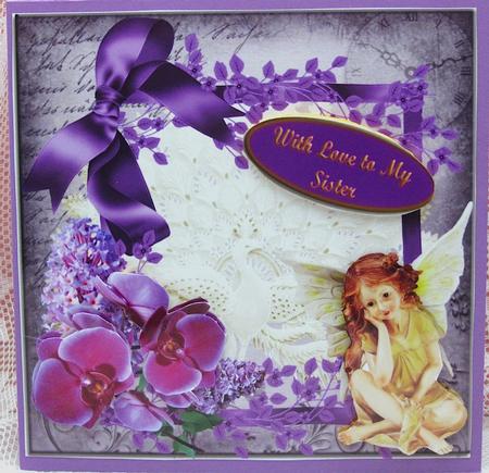 Purple Orchids with Lace Peacock and Little Angel by Darlene Handorff