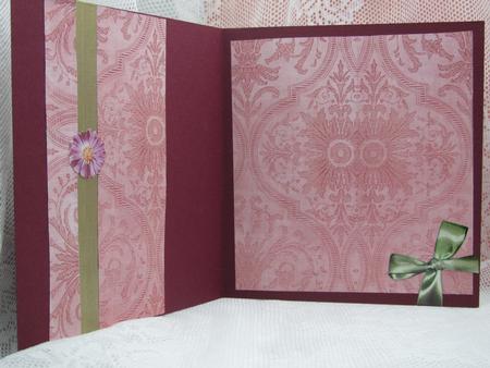 Pink Flower Damask Emboss Lights A4 Backing Paper by Darlene Handorff