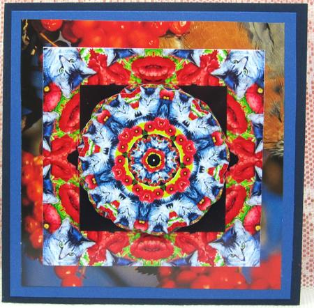 Tabby Kitten Cats & Poppies Square Card Topper by Darlene Handorff