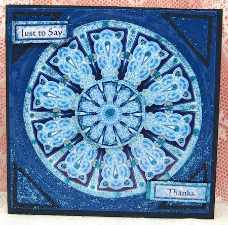 Blue Celtic Lace & Pearls Vintage Style Card Toppers by Darlene Handorff