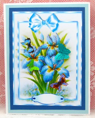 Beautiful Iris with Butterflys by Darlene Handorff
