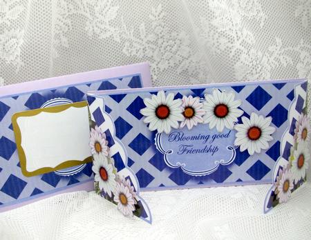 Blue Daisy Bloomin Friend Wishes Fancy Lattice 3D Card Kit by Darlene Handorff