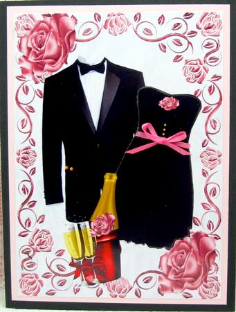 That Little Black Dress, with Black Tux in Rose Frame A4 by Darlene Handorff