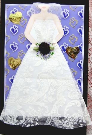Wedding Bride - White Dress & Purple Bouquet by Darlene Handorff