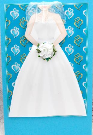 Wedding Bride - White Dress & Blue Bouquet by Darlene Handorff