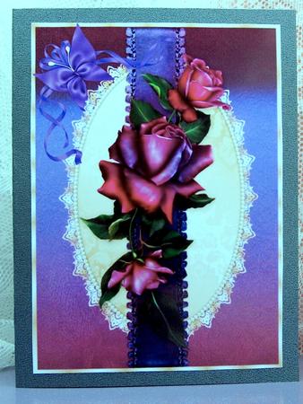 Beautiful Deep Purple Roses A4 by Darlene Handorff