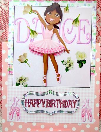 Dance Ballerina (dark Skin) Card Front and Decoupage by Darlene Handorff