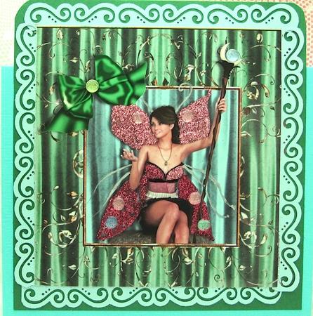 Pretty Fairy 8x8 Card Topper Green by Darlene Handorff