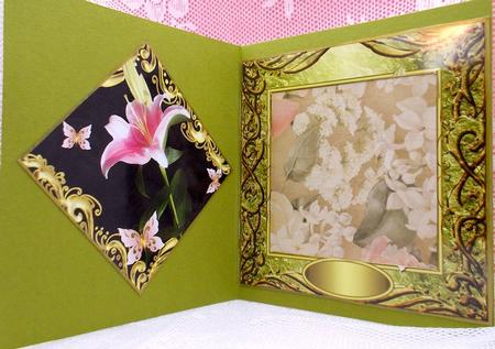Lily & Butterflies in Fancy Frame by Darlene Handorff